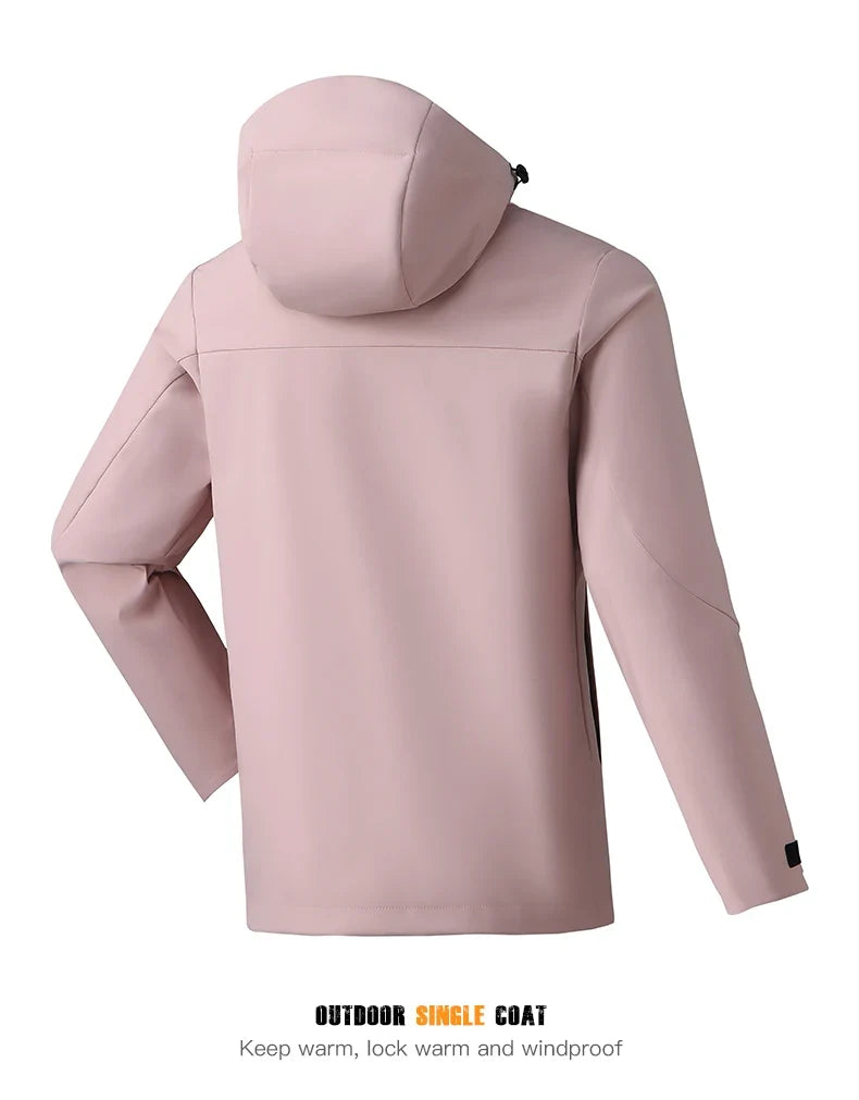 Unisex Waterproof Windbreaker Jacket - Single-Layer Raincoat for Hiking, Camping - Certified Moderate Rain Protection