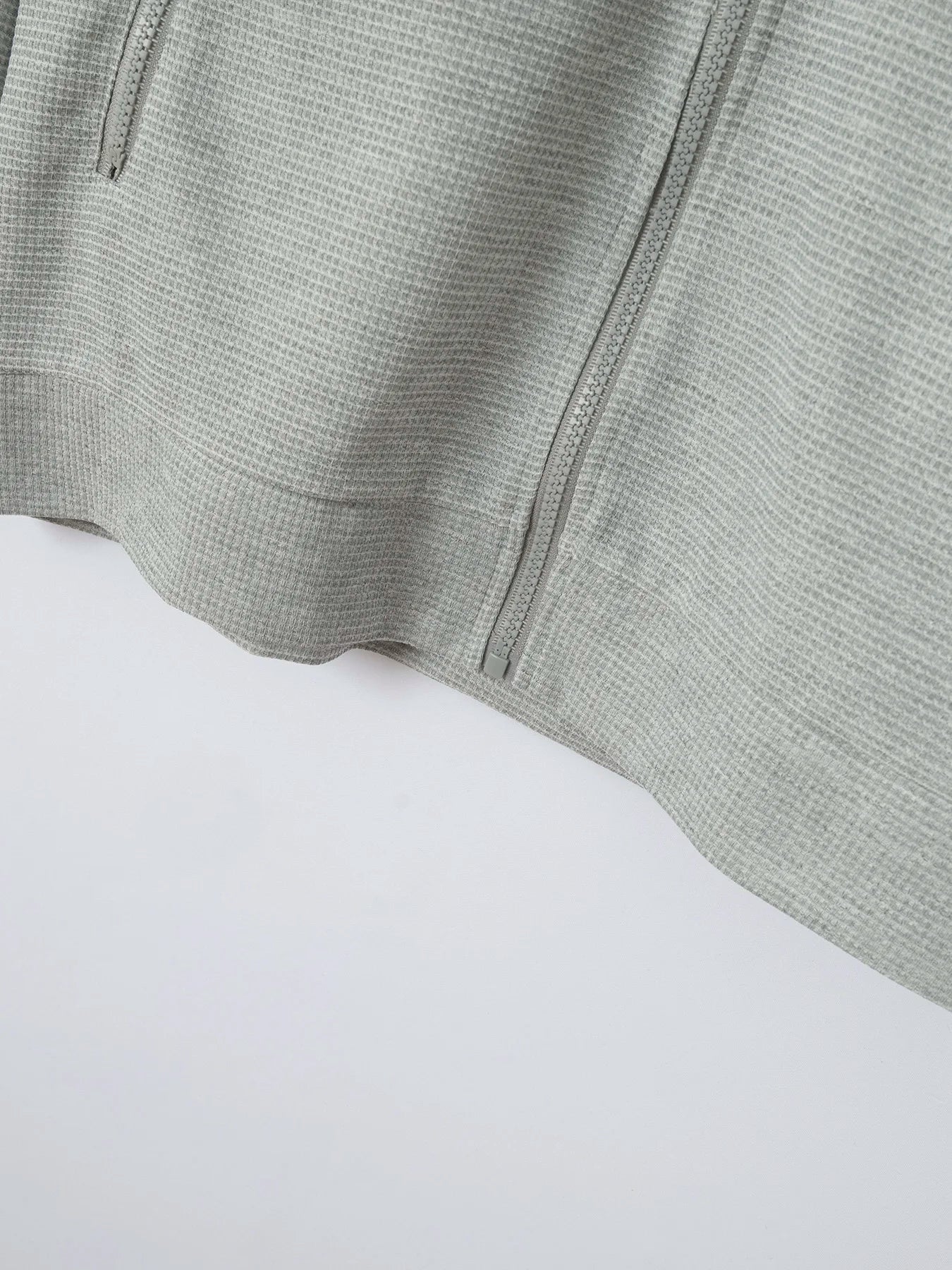 Men's Slim-fit Cardigan Solid-color Lapel Waffle Texture Zipper Pocket Casual Spring/Autumn 2025 Fashion