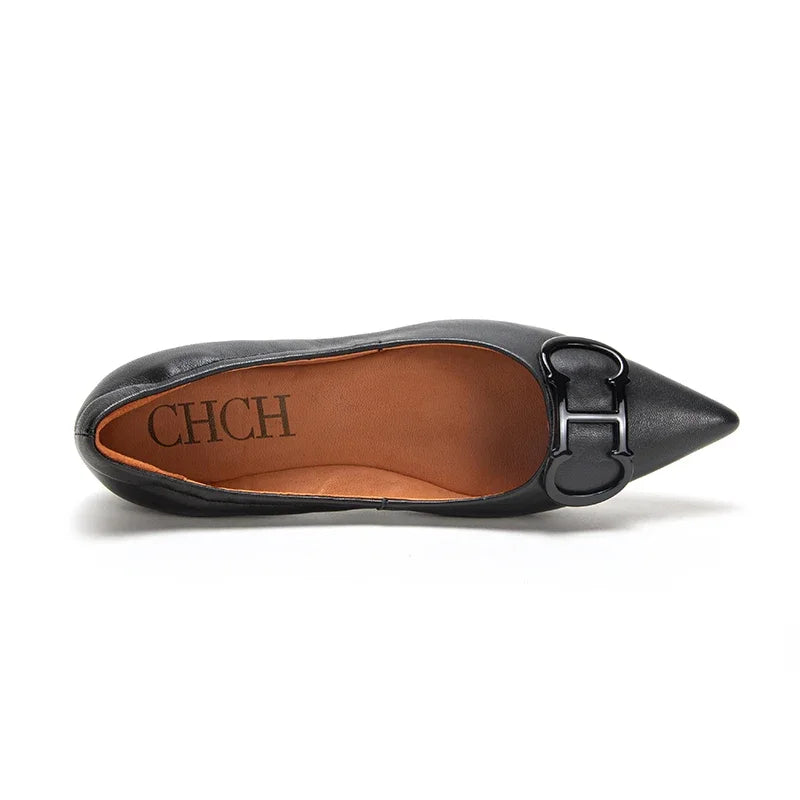 Pointed Toe Design Pure Simple Women's Flat Shoes Wear Comfortable Fashion Solid Women's Casual Shoes Vintage Classic