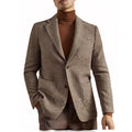 Men's Retro Suit Jacket English Style Casual Men's Large Size Jacket British Gentleman Wool Suit Trendy Tweed Houndstooth Suits