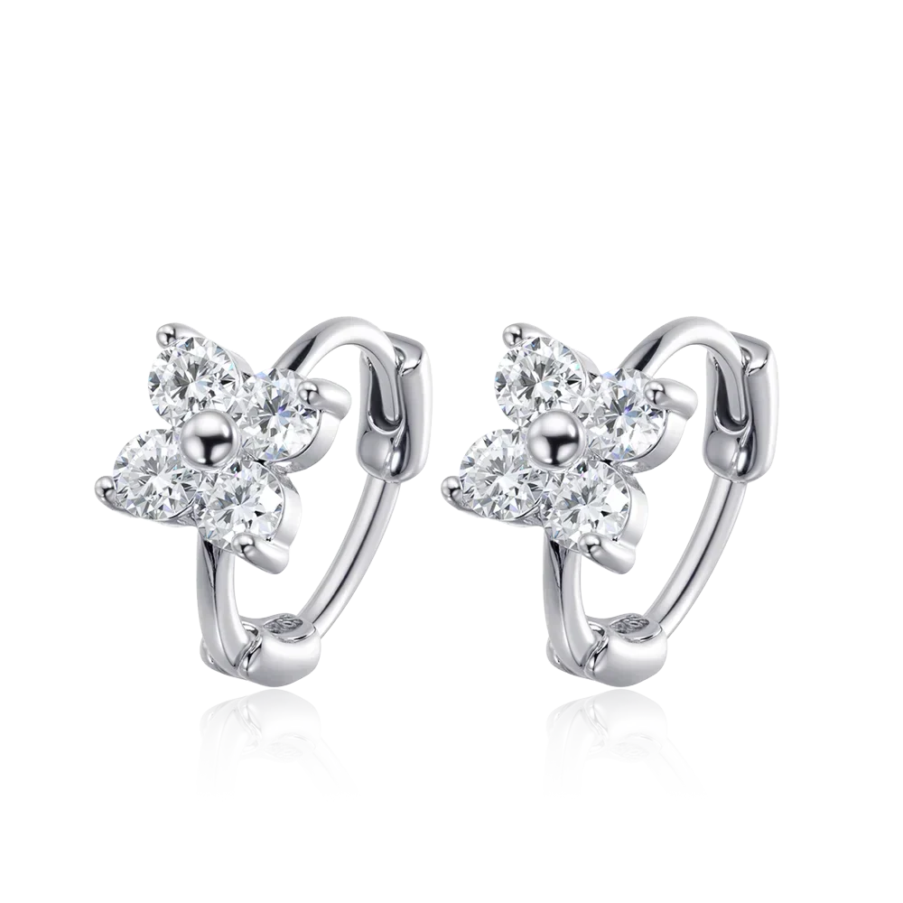 3mm D Color Moissanite Hoop Earrings for Women GRA Certified Round Brilliant Cut Moissanite s925 Silver Dainty Earring