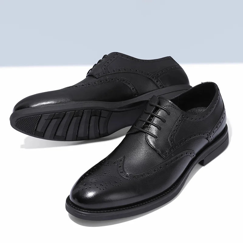 British Style Shoes PU Leather Business Formal Lace Up Oxfords Footwear Loafers Breathable Comfort Wedding Shoes