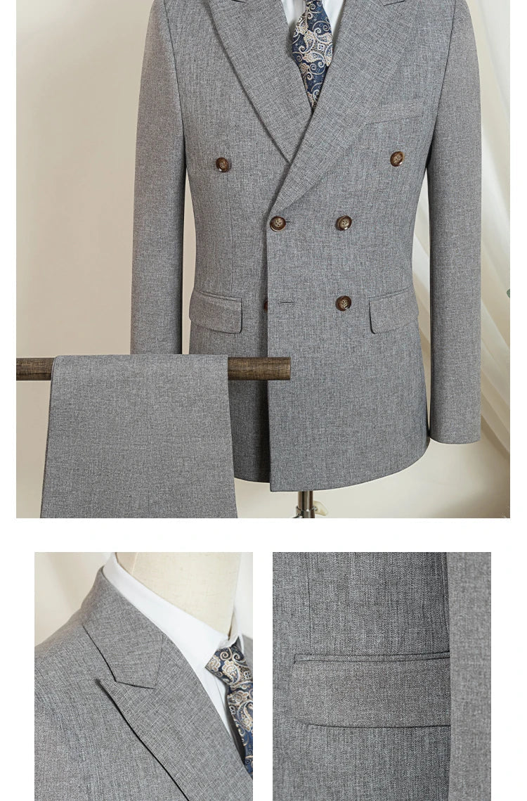 Elegant Man Suit 2 piece set Modern Wedding Party outfit Suits for Men Stylish Business office suit banquet attire