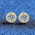 0.5ct 1ct 2ct Moissanite Stud Earrings For Women Party Bridal S925 Sterling Silver with Gold Plated Lab Diamond Earring