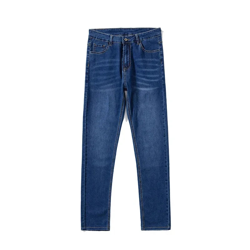 Summer Thin Mens Clothing Cowboys Slim Straight Jeans Men Denim Pants Casual Regular Fitness Men's Trousers Light Blue 2026 Y2K