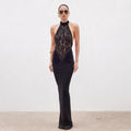 Lace Patchwork Dresses For Women Fashion Sexy Streetwear Solid Sleeveless Tank Sheath Hip Wrap Long Vestidos Robe Female Elegant