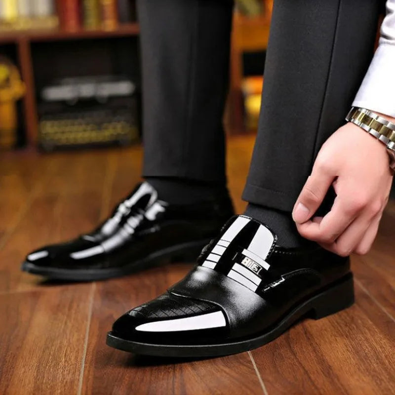 Men’s Formal Leather Shoes – Classic Lace-Up Business Footwear for Office & Events