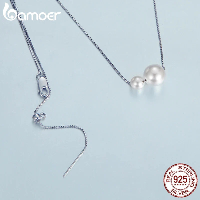 925 Sterling Silver Pearl Pendant Necklace for Women, Dainty Gold Plated Pearl Choker Necklaces Birthday Jewelry Gift