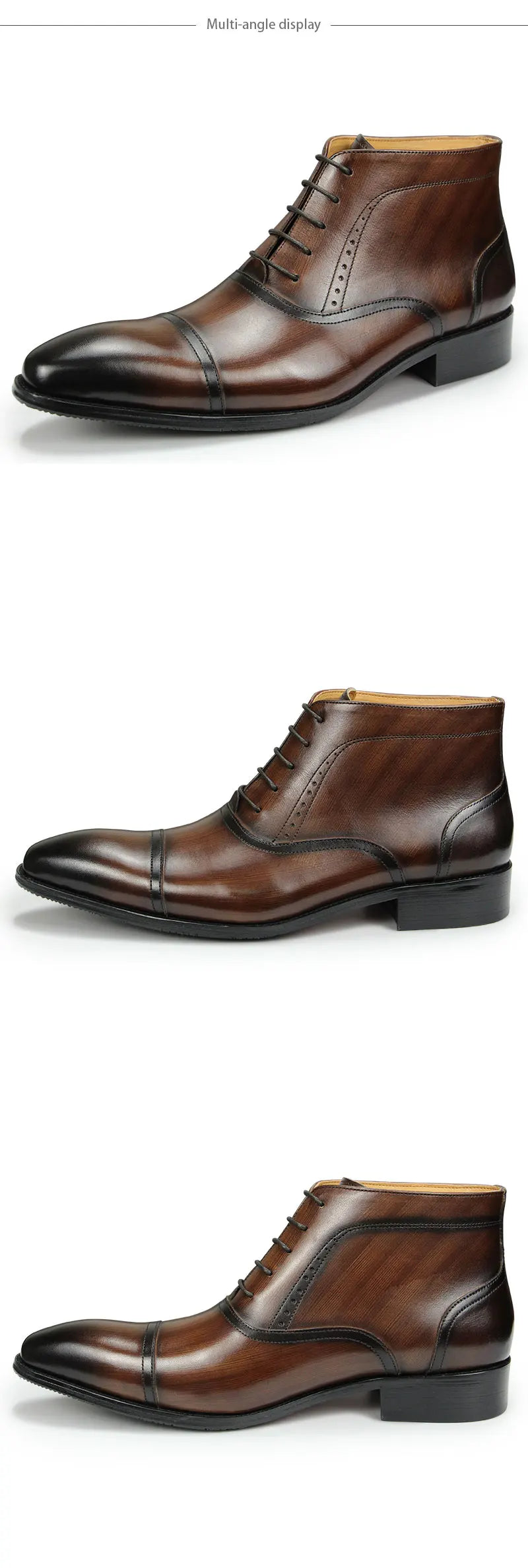 Luxury Men Genuine Leather Ankle Boots Fashion Casual Zapatos De Hombre Suit Work Safety Pointed Toe Cool Trendy Boot Customized