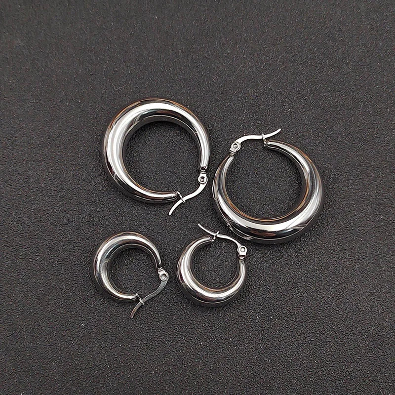 6pcs/Lot Fashion Hollow Geometry Stainless Steel Earring Women Jewelry Wholesale