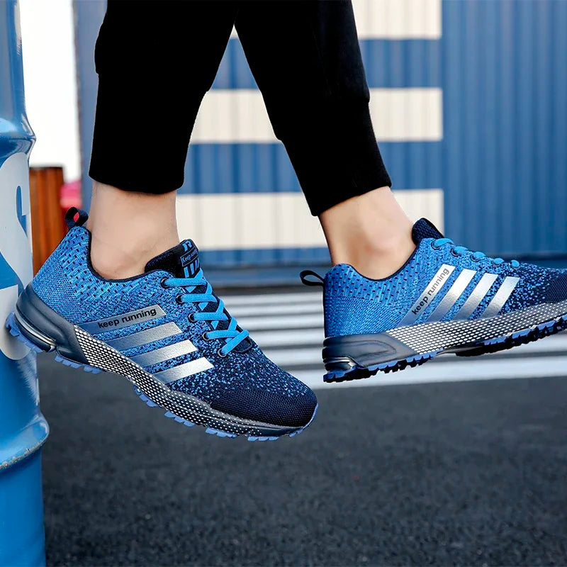 Men's and women's flying mesh surface spring summer breathable casual sports shoes flat vulcanized couple running big size48