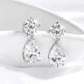 6CTTW D Color Moissanite Drop Earrings for Women Sparkling Lab Diamond 925 Sterling Silver Elegant Party Earrings