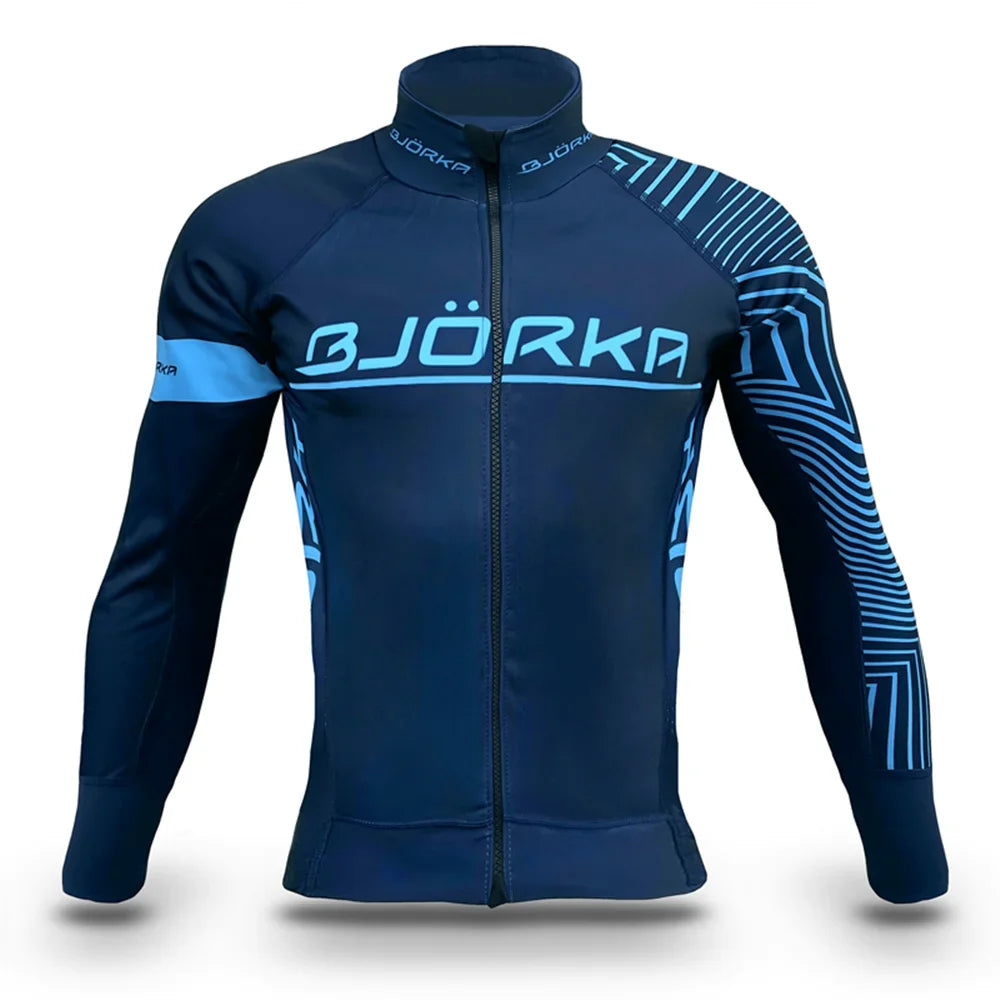 Winter Cycling Thermal Fleece Long Sleeve Jerseys Chamarras De Hombres Men's Pro Team Bicycle Jackets 3 Rear Pockets Coat