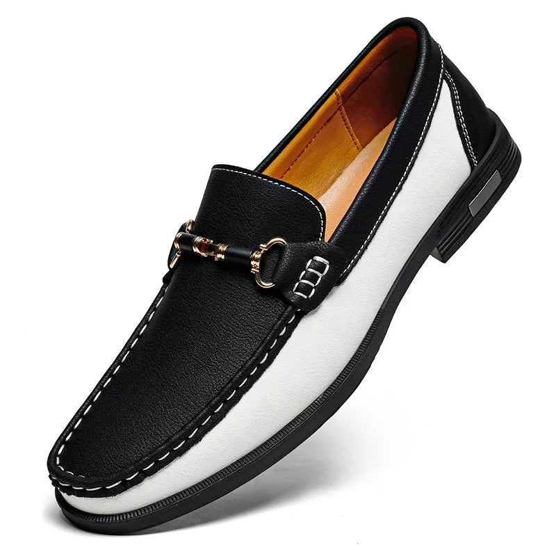 Trendy High Quality Genuine Leather Shoes for Men Summer Breathable Men's Casual Loafers Plus Size 47 Slip-on Driving Shoes Man