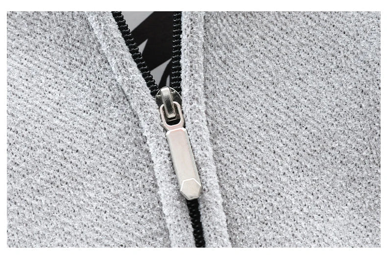 New Men's Fleece Cardigan Sweater Embroidery Casual Knit Sweater Jacket High Quality Male Autumn Winter Clothing