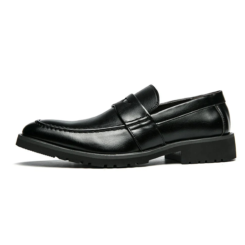 Mens Casual Leather Breathable Business Designer Brand Office Loafers Formal Classic Smile Footwear Dress Shoes for Men Flats 48