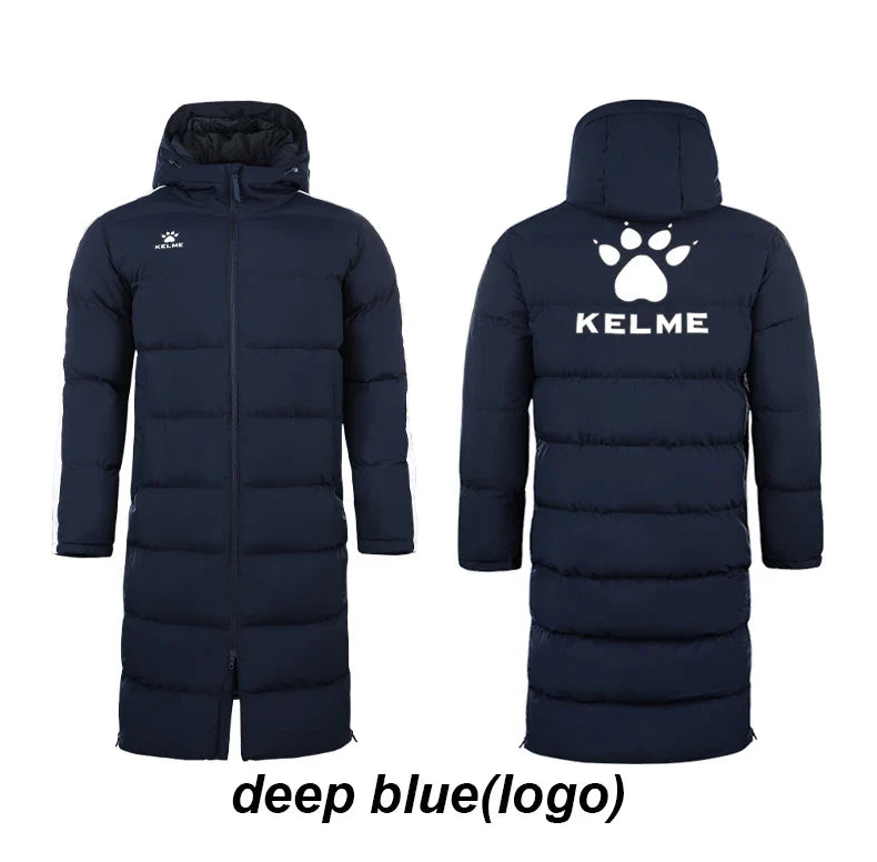 Men Winter Jacket Long Sports Training Hooded Coat Outrwear Warm Silk Cotton Windproof Cotton Clothing пуховик женский