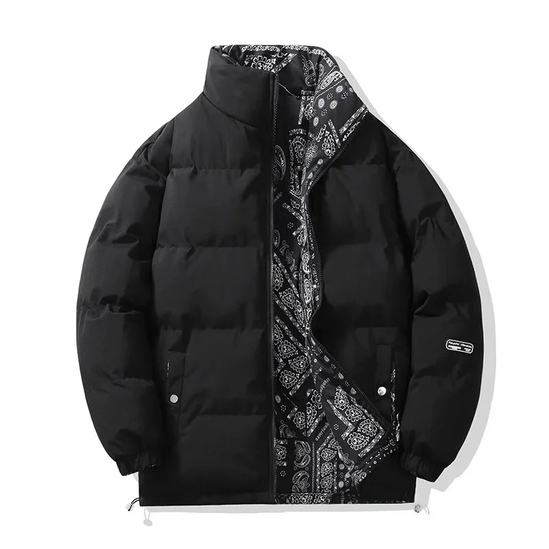 Unisex double-sided cotton padded jacket, thickened warm bread style coat, autumn winter, loose fit, M–XXL