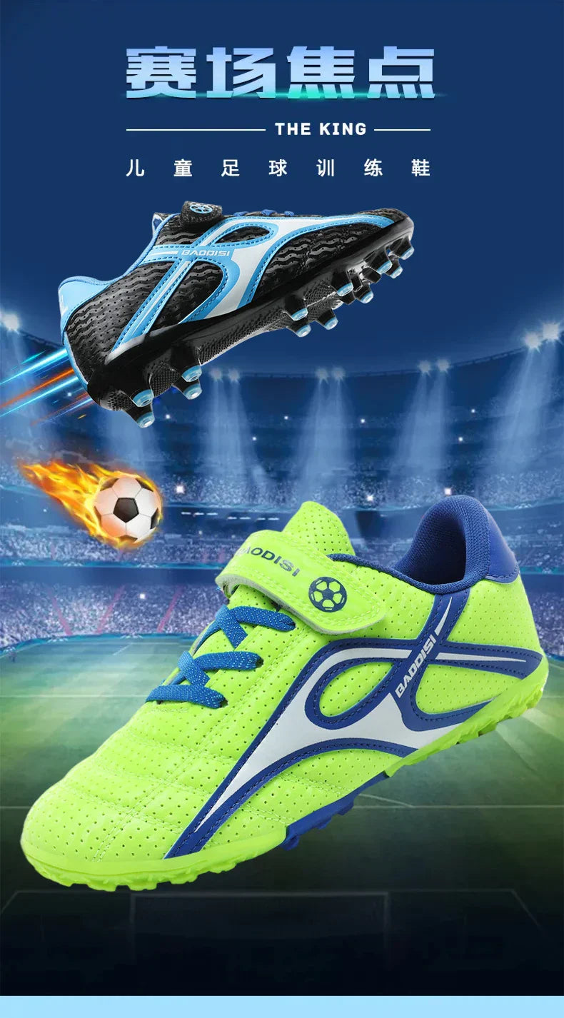 Kids Unisex Soccer Shoes Boys Grils Football Boots Non-Slip Training Indoor Outdoor Athletic Shoes Breathable Ultralight Sports