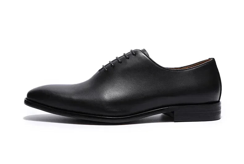 Designer Genuine Leather Mens Wholecut Oxford Shoes Luxury Brand Black Brown Dress Shoes for Business Office Formal Wear