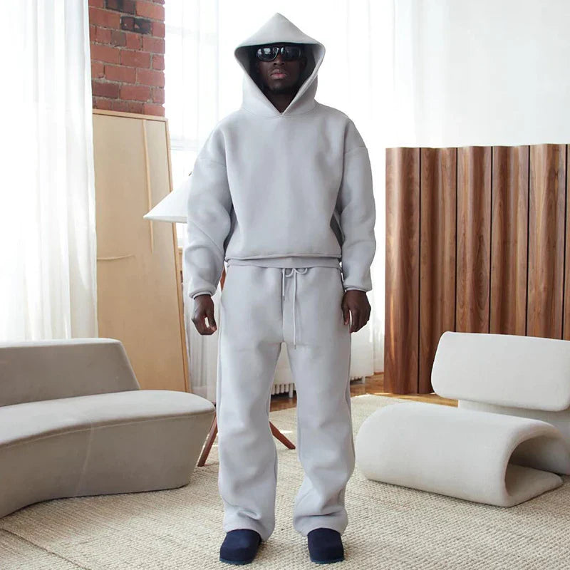 High Street Gothic Solid Color Sweatshirt Suit Punk Harajuku Vintage Hip Hop Rock Pocket Casual Streetwear Y2K Men's Sweatpants