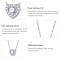 925 Sterling Silver Bright Love Necklace Chain Dazzling Shiny Heart Shape Crystal Charm Wedding Engagement Jewelry SCN455