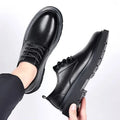 2026 Men's Leather Shoes Breathable Perforated Odor Free Business British Style Office Soft Sole Wear Resistant Casual Footwear