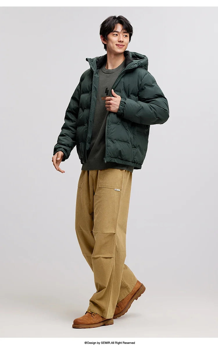 Down Jacket Men 2026 New Waterproof Hooded Outerwear Winter Clothing Solid Color Versatile Thick Down Coat For Man