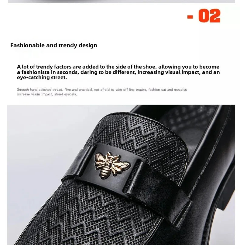 Men's Business Casual Shoes Autumn British Style Pointed Toe Formal Leather Shoes Easy to Wear Black Suit Wedding Shoes