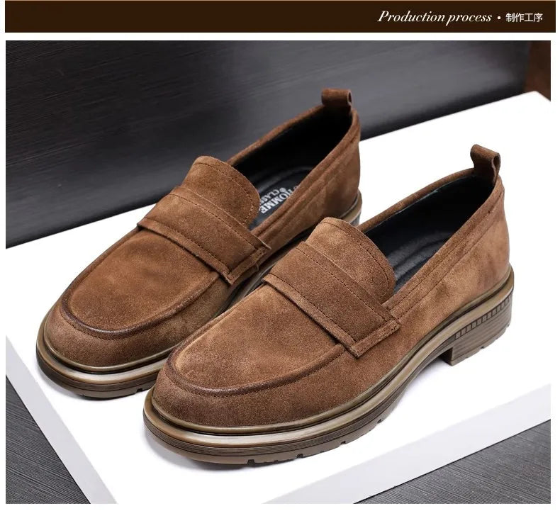 Classic Soft Cowhide Mans Loafers Spring Luxury Genuine Leather Comfortable Fashion British Outdoor Leisure Driving Shoes Man