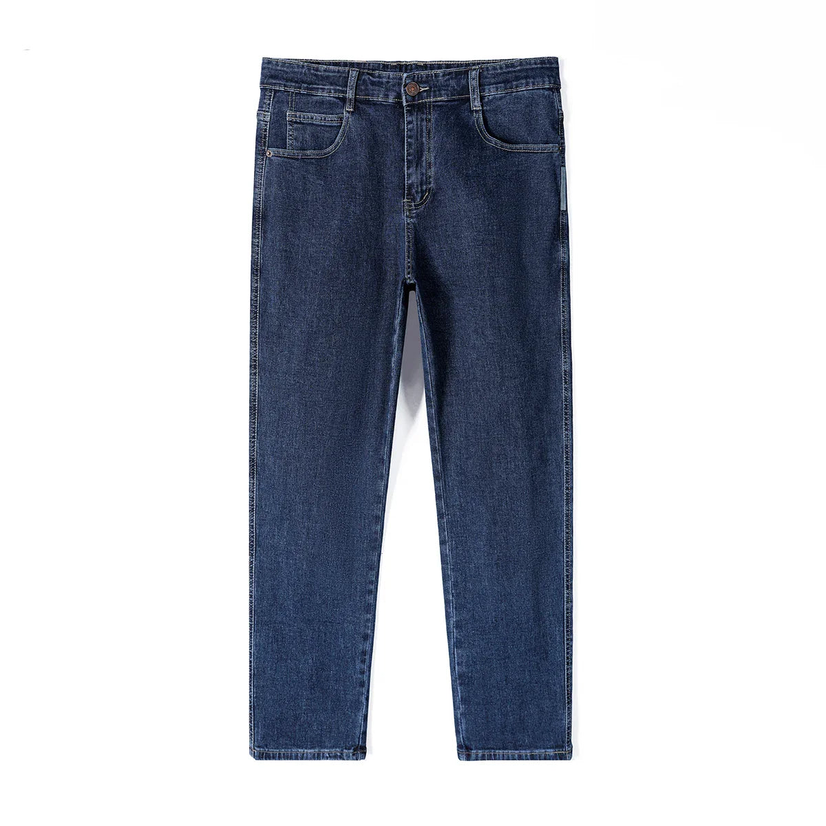 Men's Baggy Straight Leg Jeans Casual Stretch Denim 9-Length Comfortable Loose Trousers Spring Autumn Versatile Wide-Leg Pants