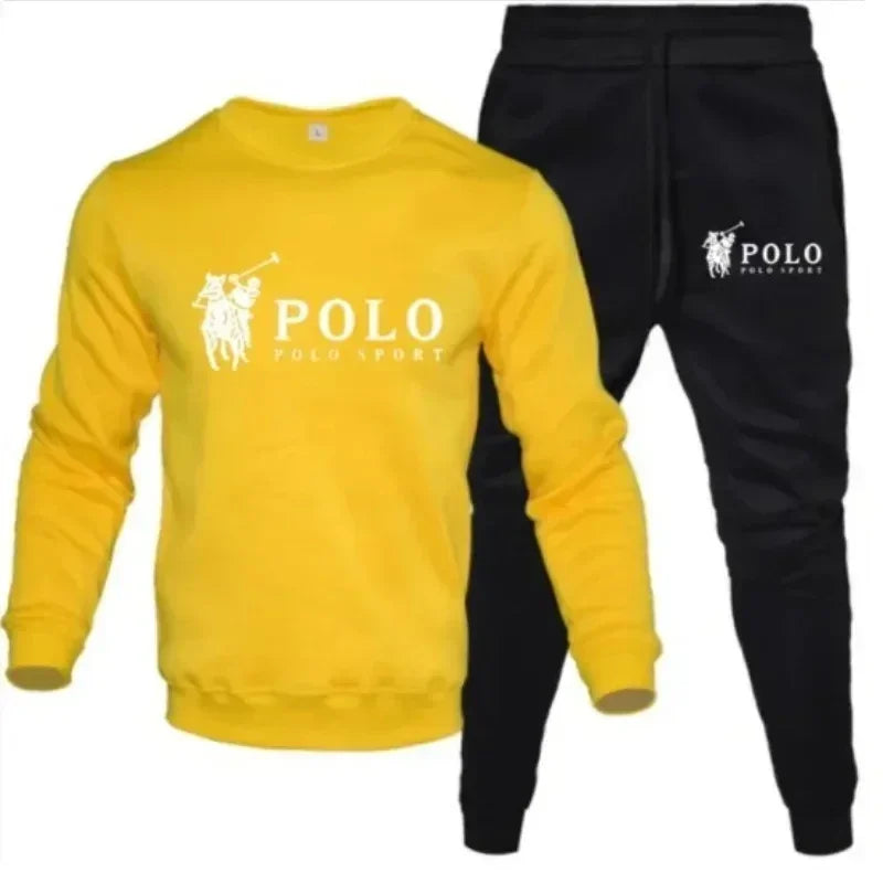 Men's autumn  winter set Round-neck sweatshirt and jogging pants Fashionable outdoor fitness and leisure for autumn and winter
