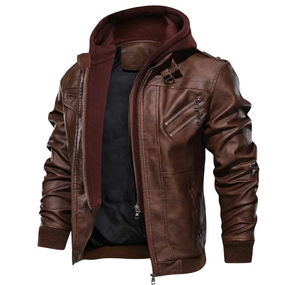 Customizable Men's Leather Jackets Autumn Casual Motorcycle PU Jacket Biker Leather Coats Brand Clothing Suit Jackets EU Size