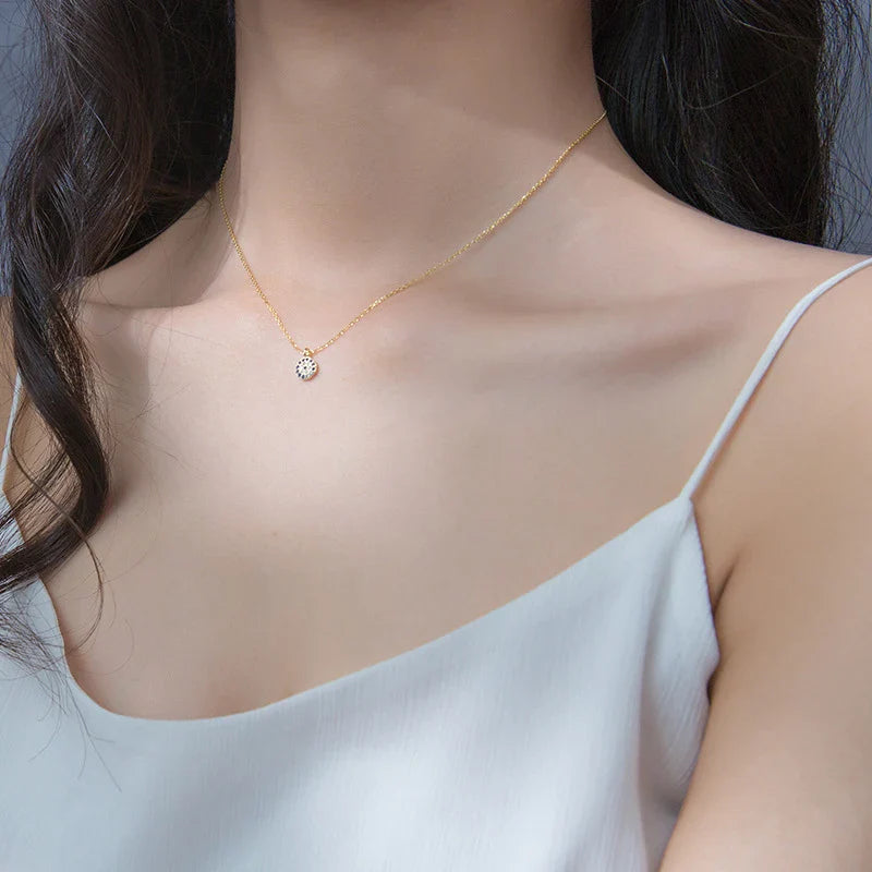 Blue Crystal Eyes Pendants Classic Fashion 925 Sterling Silver Gold Color Necklace For Women S925 Silver Fine Jewelry