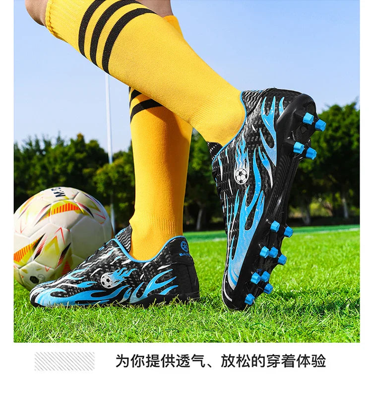 Kids Professional Football Boots Men Soccer Shoes Low-top Ankle Support Sports Youth Match Training Football Non-slip Durable