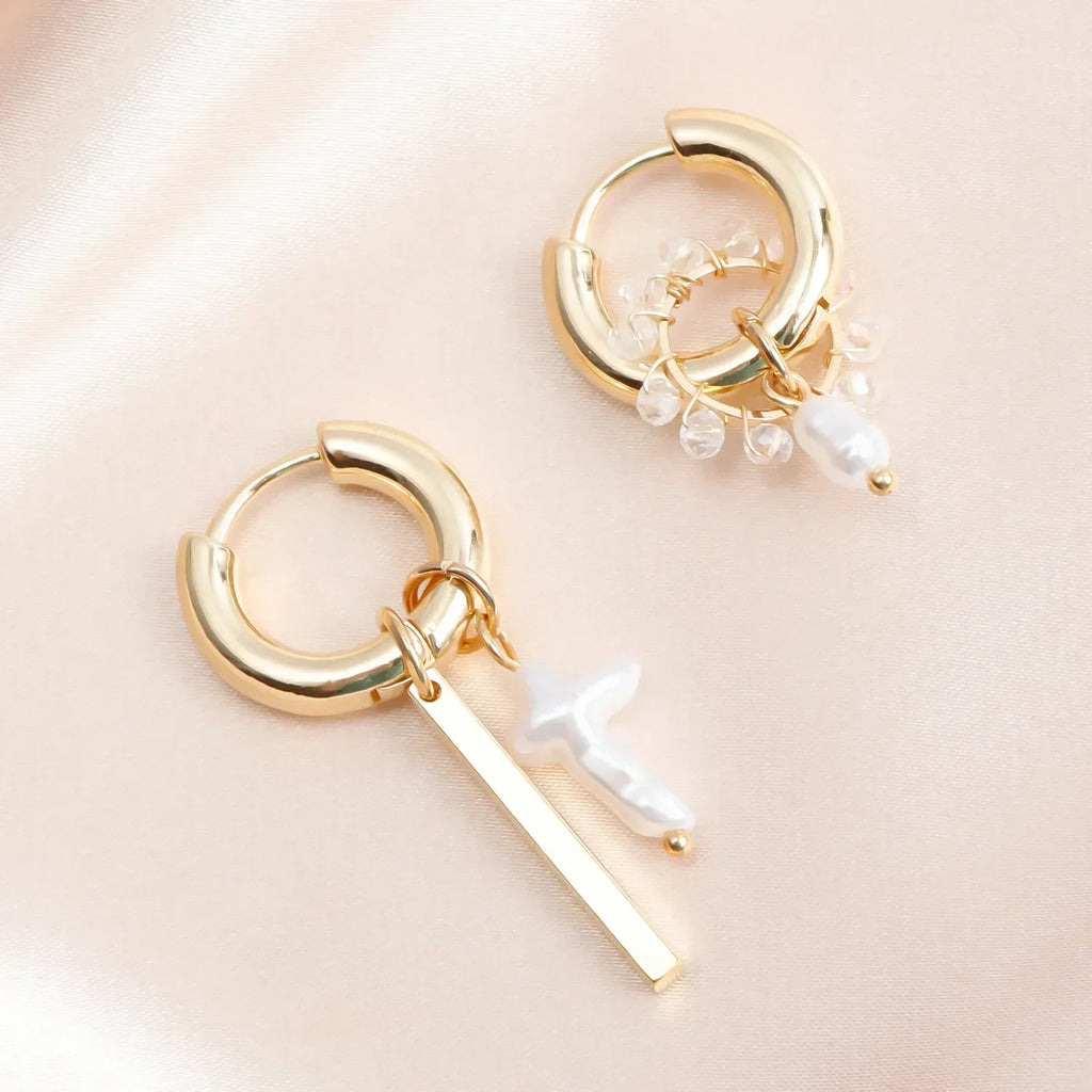 Geometric Crystal Asymmetric Dual-use Ear Buckle Earrings for Women Jewelry