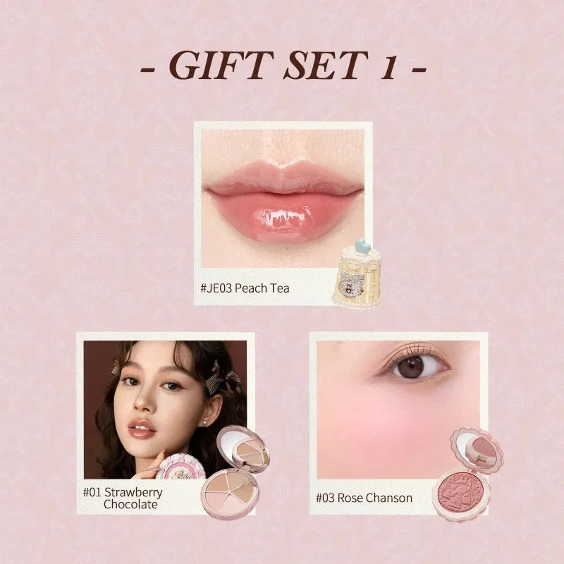 Flower Knows Makeup Set Sweetie Bear Gift Kit Setting Powder Long Lasting Concealer Palette Matte Blush Lipstick Pressed Powder