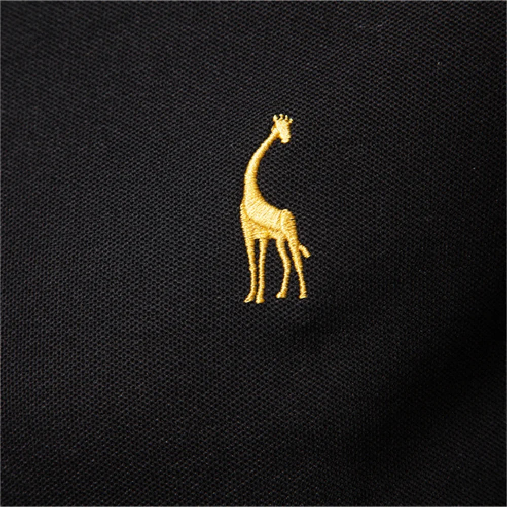 2025 Business Casual Polo Shirt Men Solid Color Long Sleeve Cotton Rich Blend Breathable Polos Male