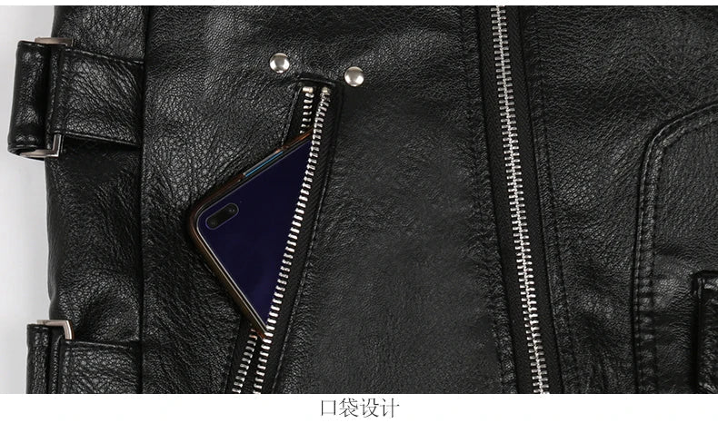 Autumn Black Motorcycle Pu Leather Vest Men Zipper Pockets Plus Size Faux Leather Biker Sleeveless Jacket 4xl 5xl