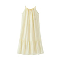 Women Dress Bowknot Textured Halter Neck Vacation A Line Maxi 2026 Summer Romantic Fresh Elegant Soft Comfy Holiday Top