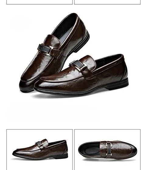 British Style Business Men's Formal Shoes Brown Slip-on Cheap Liquidation Elegant and Classic Leather Casual 39 Social Shoe Male