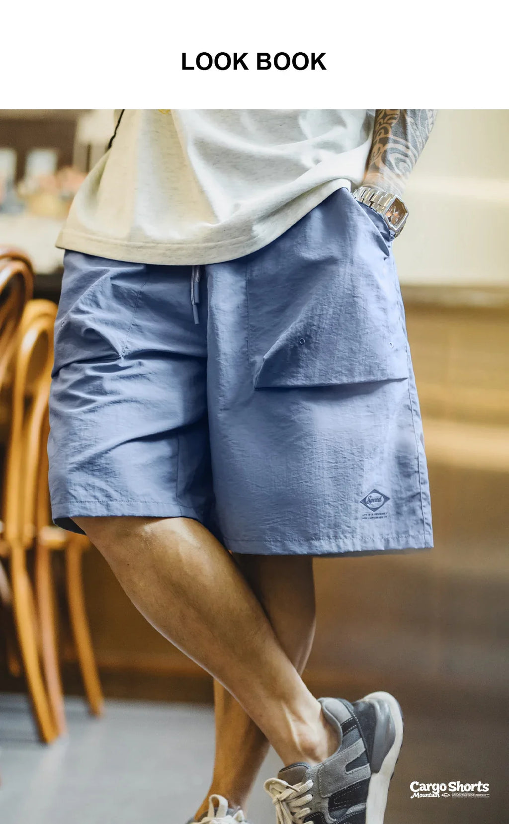 Summer Men's Casual Shorts Outdoor Workwear Straight Fit Multi-pocket Sports Shorts Mid-Rise Elastic Waistband Pants