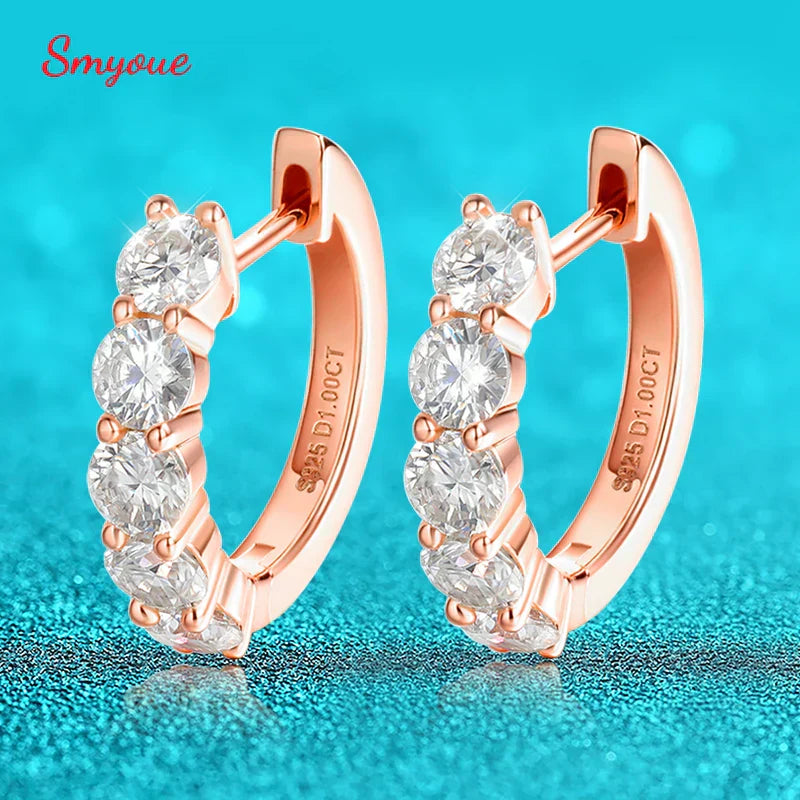 Each 0.2CT 3.5mm Certified All Moissanite Hoop Earrings for Women Classic Sparkly Bridal Jewelry Pure 925 Plated 18K