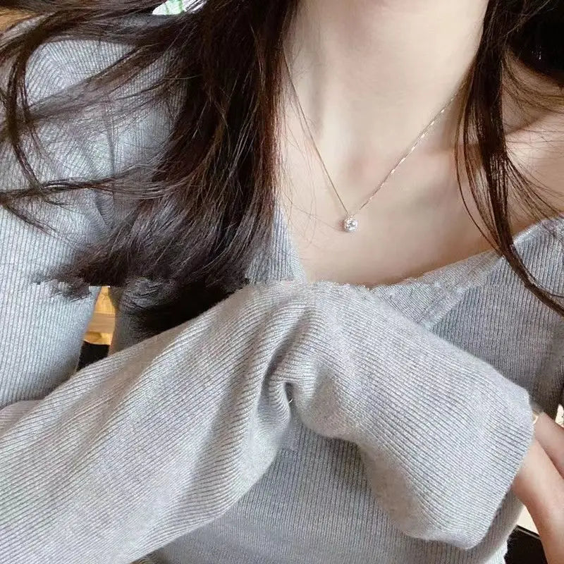 2026 NEW 100% 925 Sterling Silver Winter Collection Sparkling Love Necklace Fit DIY Women Fashion Original Jewelry Gift