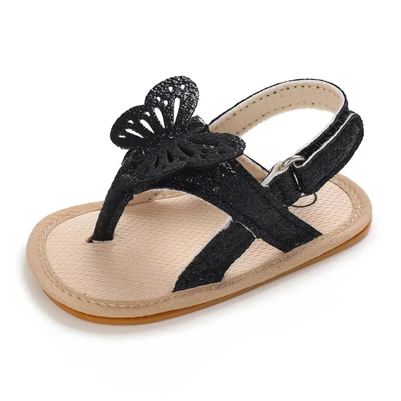 Meckior Summer Baby Shoes Newborn Cute Bowknot Girls Garden Sandals Anti-slip Soft Cotton Sole Flat Bottomed Shoes