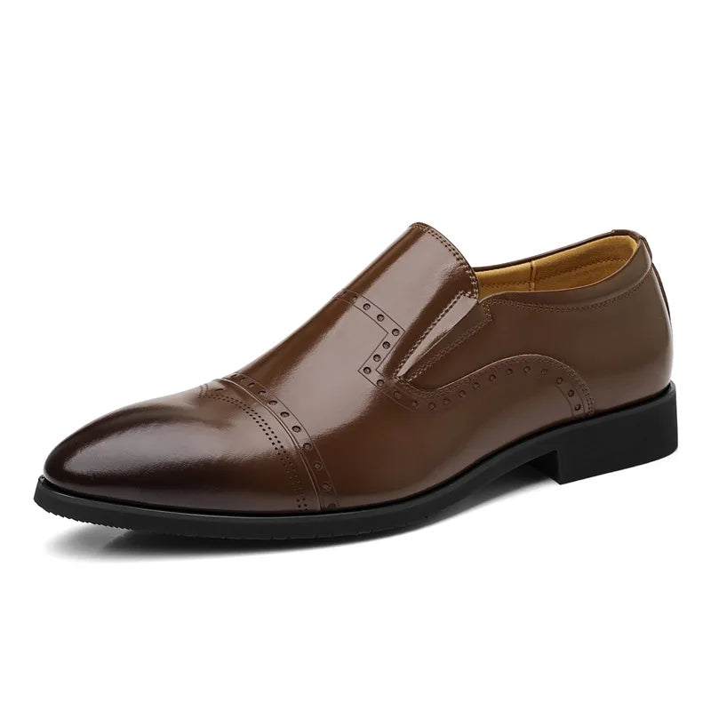 Big Size Dress Shoes for Men Solid Color Summer Autumn Fashion Business Casual Shoes Male British Style Cow Leather Shoe Man