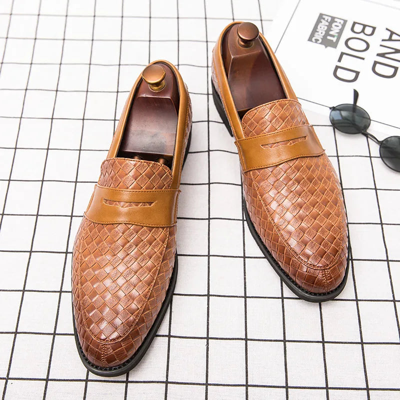 Mens Dress Wedding Fashion Office High Quality Leather Comfy Business Formal Italy Driving Loafers Shoes for Men Plus Size 38~48