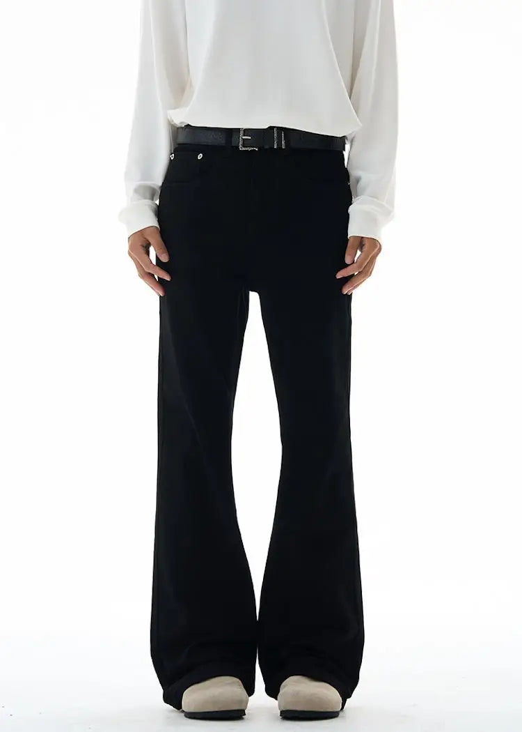 Fashion Men's Vintage Disco Flared Pants Solid Stretch Slim Fit Trousers Hippie Style Casual Wide Leg Pants Male Streetwear