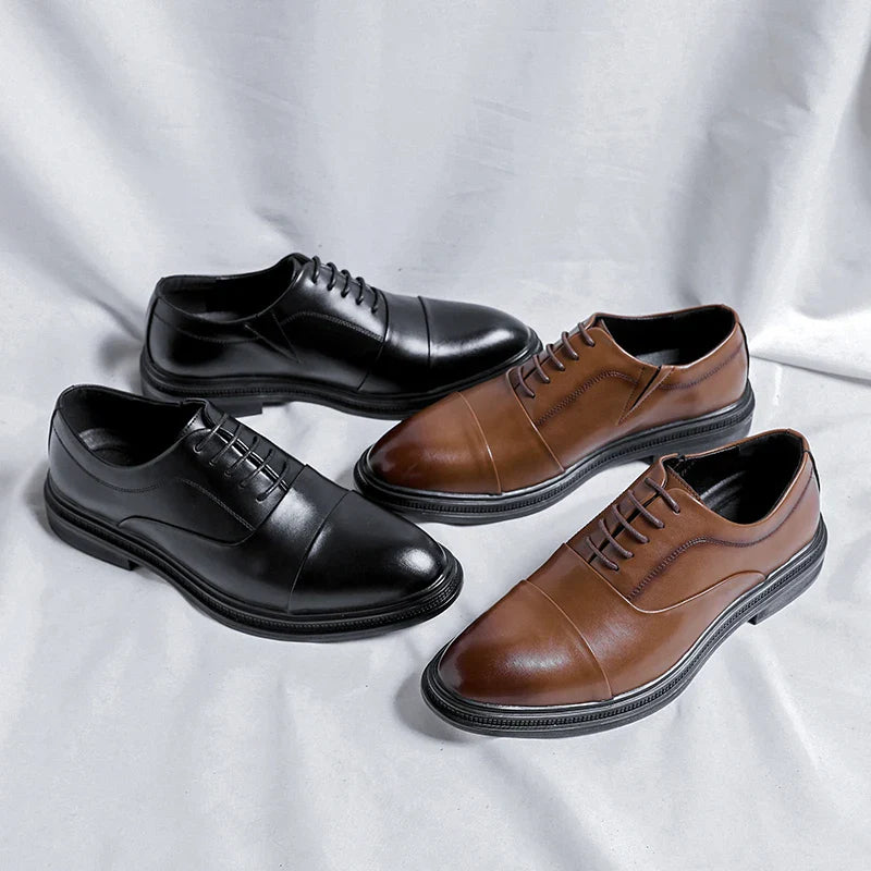 Brand Men Genuine Leather Shoes Black Wedding Bride For Formal Party Dress OEM Italian Men Shoes Casual Soft Casual Shoes