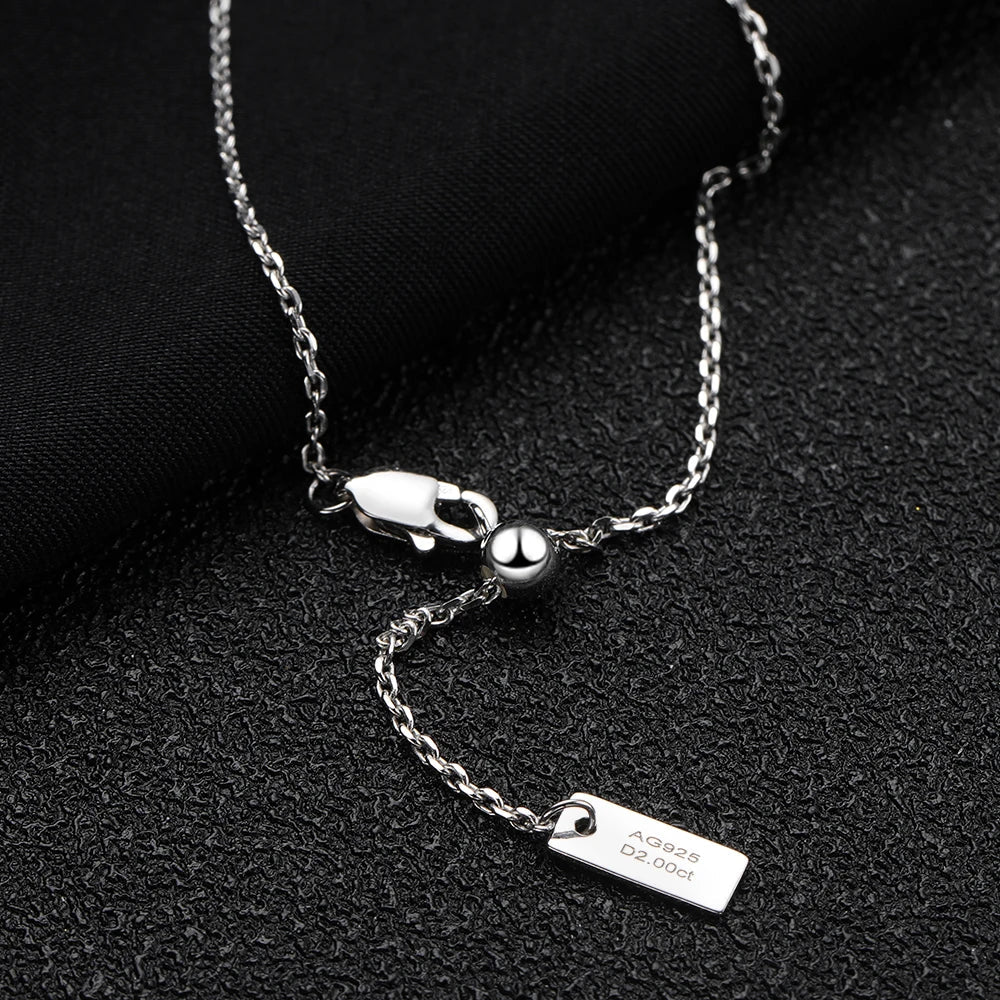 KNOBSPIN 6*8mm 2ct Emerald Cut Moissanite Pendant Diamond with GRA 100% s925 Sterling Silver Plated 18k Gold Necklaces for Women
